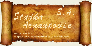 Stajka Arnautović vizit kartica